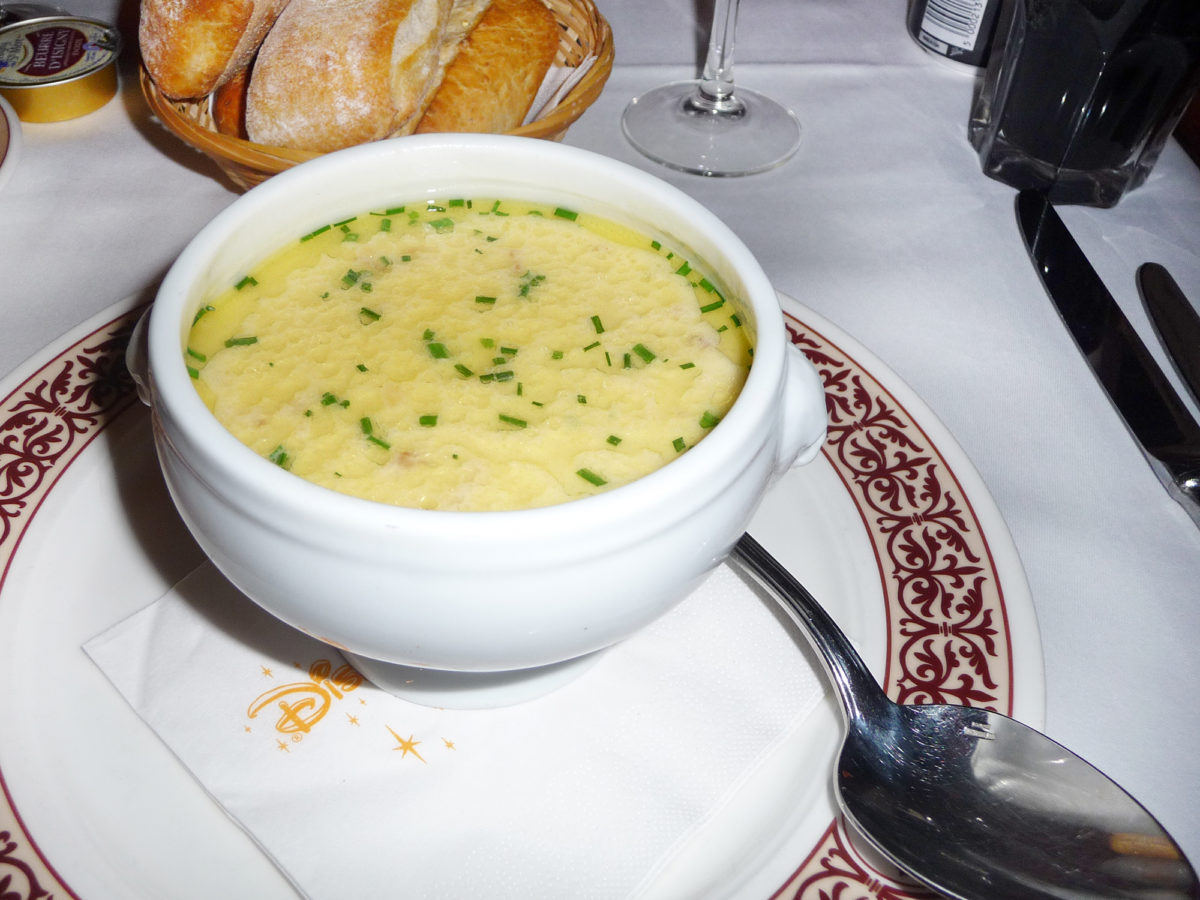 Image shows a starter or appetiser from walt's restaurant in disneyland paris
